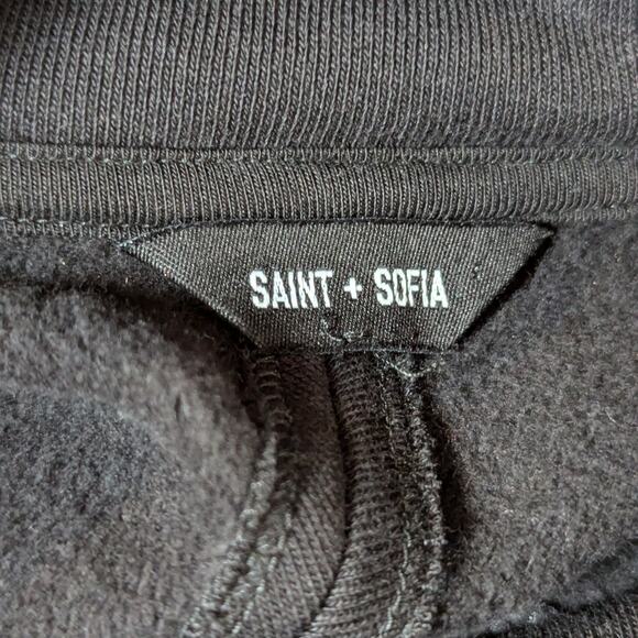 Saint + Sofia Turtleneck Cotton Sweatshirt Black - Picture 5 of 16